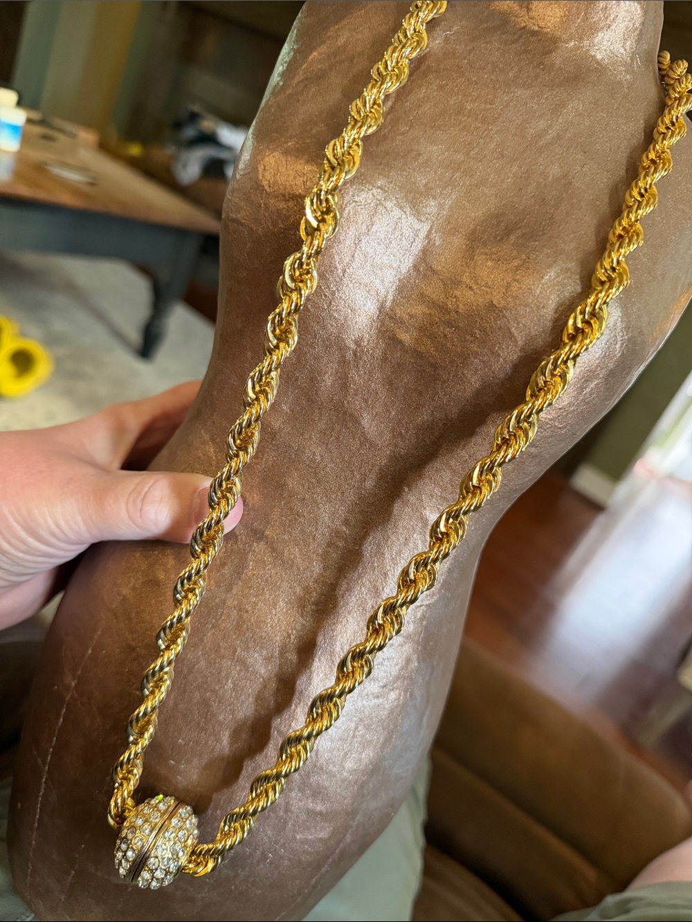 Vtg Gold Plated Chunky Necklace